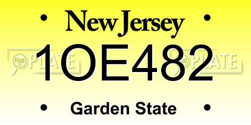 1OE482 New Jersey License Plate