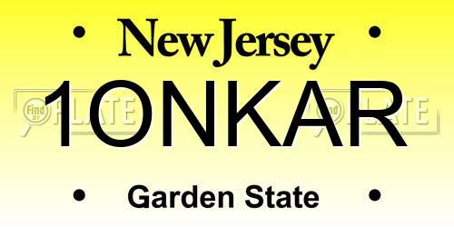 1ONKAR New Jersey License Plate