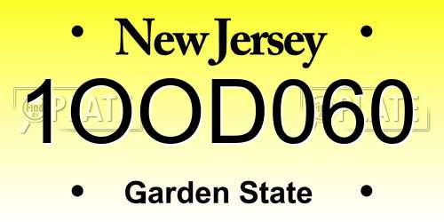 1OOD060 New Jersey License Plate