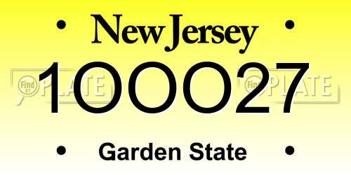 1OOO27 New Jersey License Plate