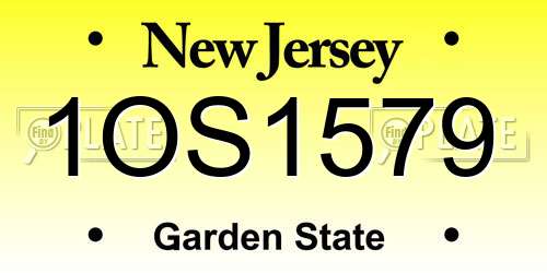 1OS1579 New Jersey License Plate