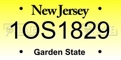 1OS1829 New Jersey License Plate