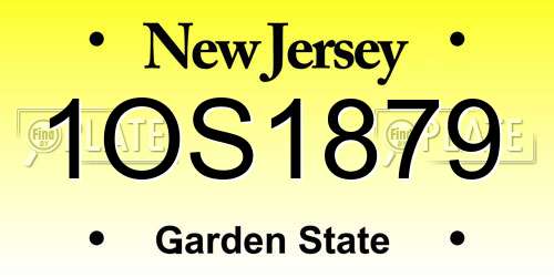 1OS1879 New Jersey License Plate