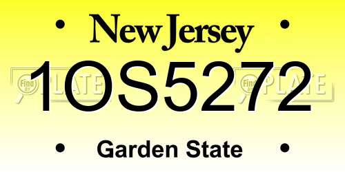 1OS5272 New Jersey License Plate