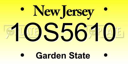 1OS5610 New Jersey License Plate