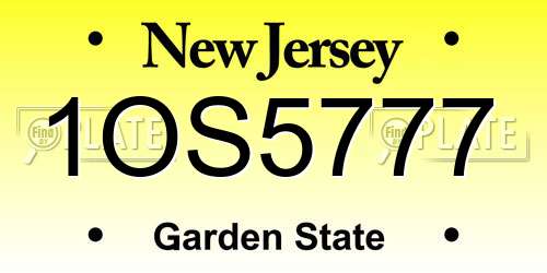1OS5777 New Jersey License Plate