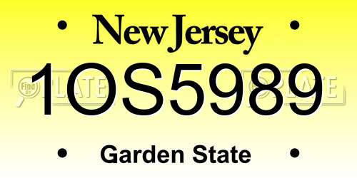 1OS5989 New Jersey License Plate