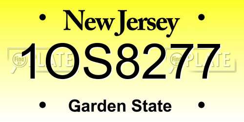1OS8277 New Jersey License Plate