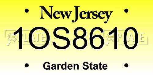 1OS8610 New Jersey License Plate