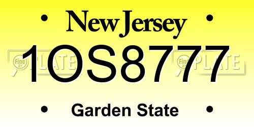 1OS8777 New Jersey License Plate