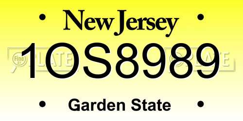 1OS8989 New Jersey License Plate