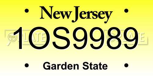 1OS9989 New Jersey License Plate