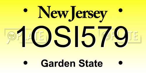 1OSI579 New Jersey License Plate