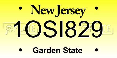 1OSI829 New Jersey License Plate