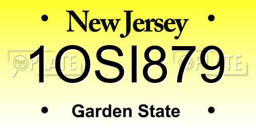 1OSI879 New Jersey License Plate