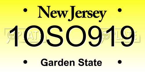 1OSO919 New Jersey License Plate