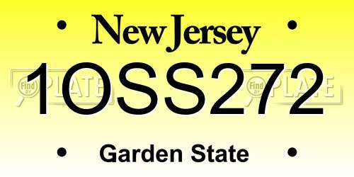 1OSS272 New Jersey License Plate