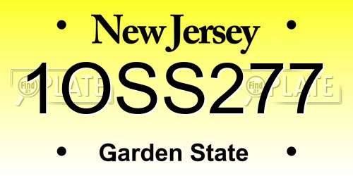 1OSS277 New Jersey License Plate