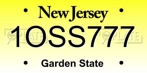 1OSS777 New Jersey License Plate