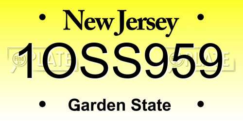 1OSS959 New Jersey License Plate
