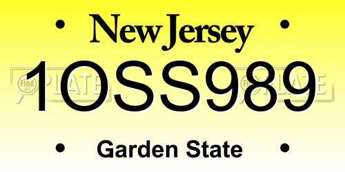 1OSS989 New Jersey License Plate