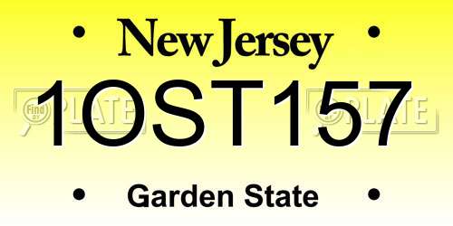 1OST157 New Jersey License Plate