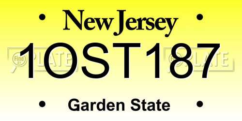 1OST187 New Jersey License Plate