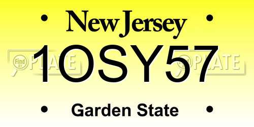 1OSY57 New Jersey License Plate