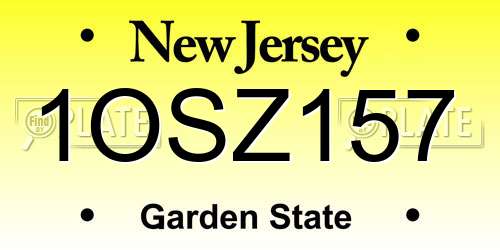 1OSZ157 New Jersey License Plate