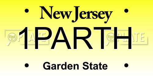1PARTH New Jersey License Plate