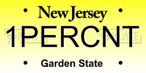 1PERCNT New Jersey License Plate