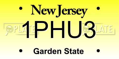 1PHU3 New Jersey License Plate