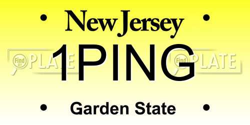 1PING New Jersey License Plate