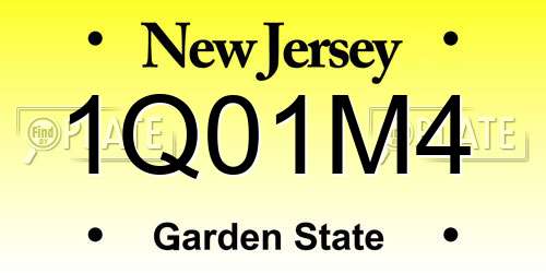 1Q01M4 New Jersey License Plate