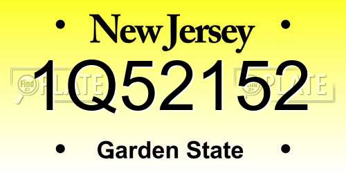 1Q52152 New Jersey License Plate