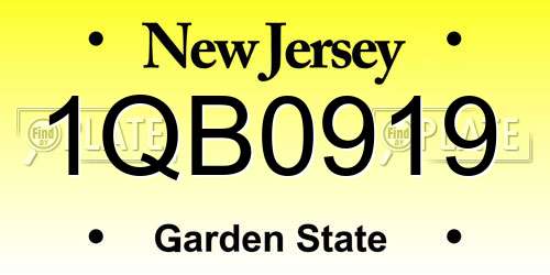 1QB0919 New Jersey License Plate