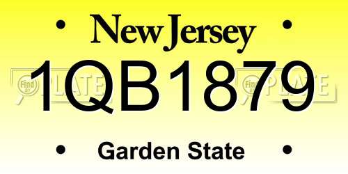 1QB1879 New Jersey License Plate