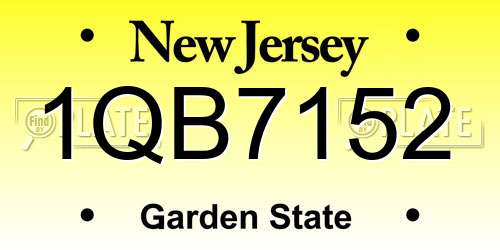 1QB7152 New Jersey License Plate