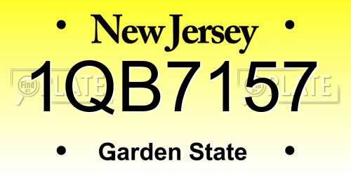 1QB7157 New Jersey License Plate