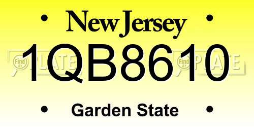 1QB8610 New Jersey License Plate