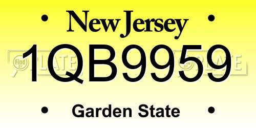 1QB9959 New Jersey License Plate