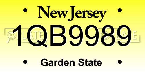 1QB9989 New Jersey License Plate