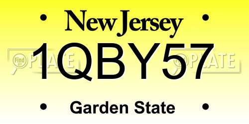 1QBY57 New Jersey License Plate
