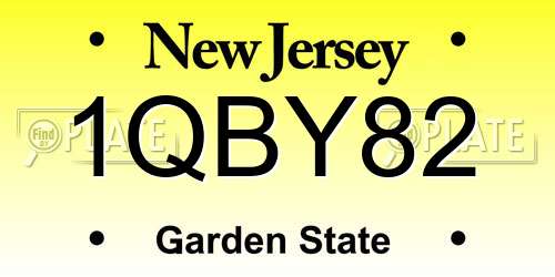 1QBY82 New Jersey License Plate