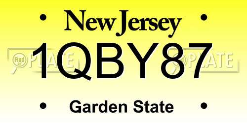1QBY87 New Jersey License Plate