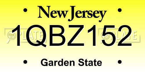 1QBZ152 New Jersey License Plate
