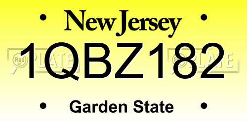 1QBZ182 New Jersey License Plate