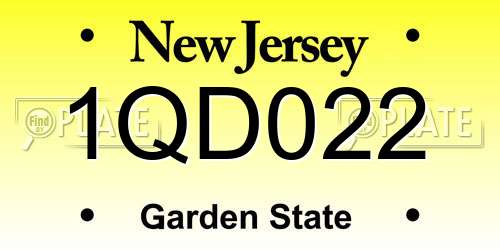 1QD022 New Jersey License Plate