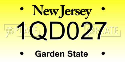 1QD027 New Jersey License Plate