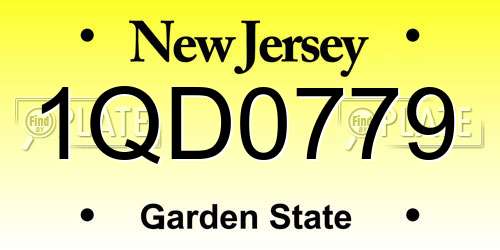 1QD0779 New Jersey License Plate